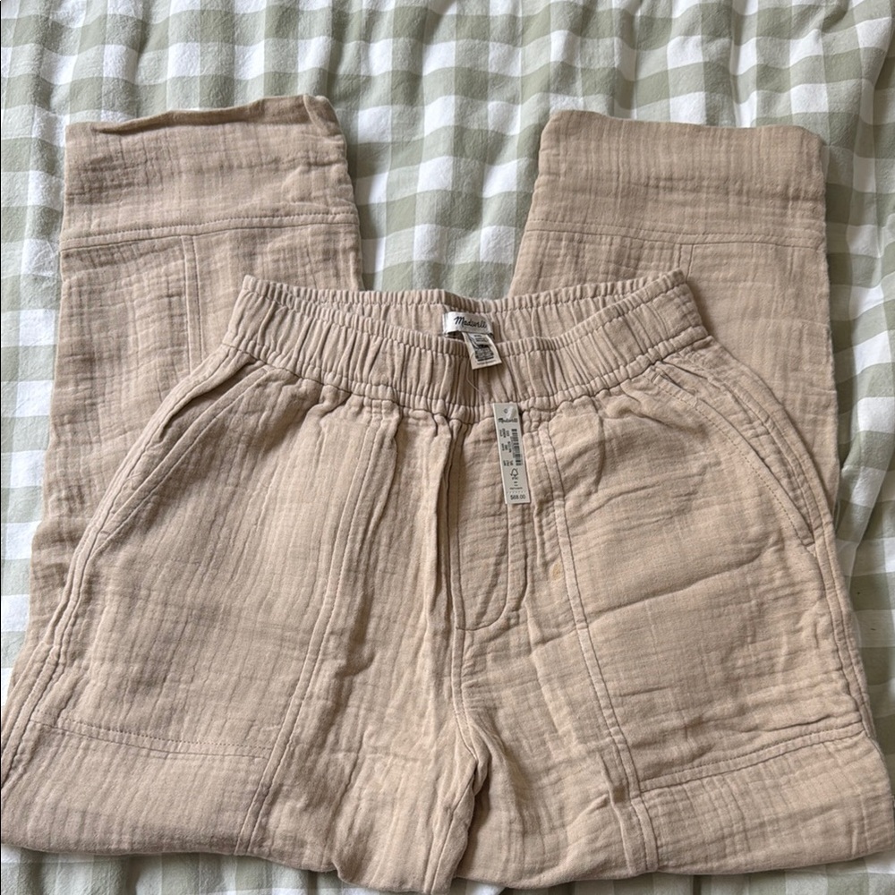 Madewell Tan Relaxed-Fit Sweatpants with Elastic Waistband